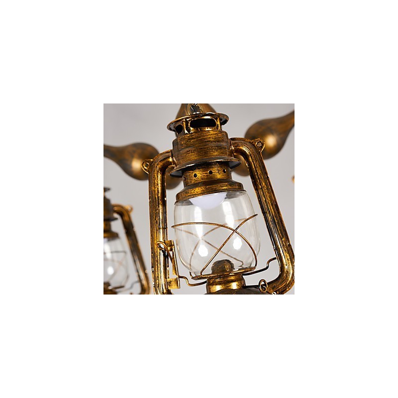 Lámpara de araña de metal con diseño de globo terráqueo estilo rústico vintage retro para diseñadores de estilo mini