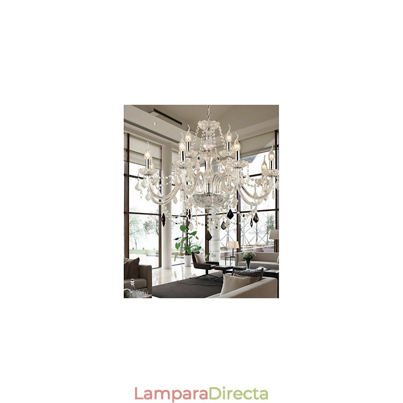 Lámpara de araña de cristal moderna y contemporánea con otras características