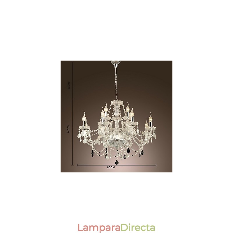 Lámpara de araña de cristal moderna y contemporánea con otras características