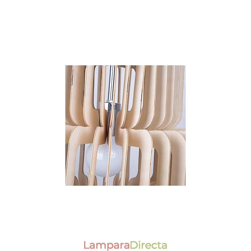 Lámpara de araña vintage de madera con forma de pastel de tres capas