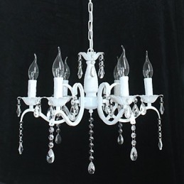 Lámpara de araña moderna de cristal estilo mini vela de hierro