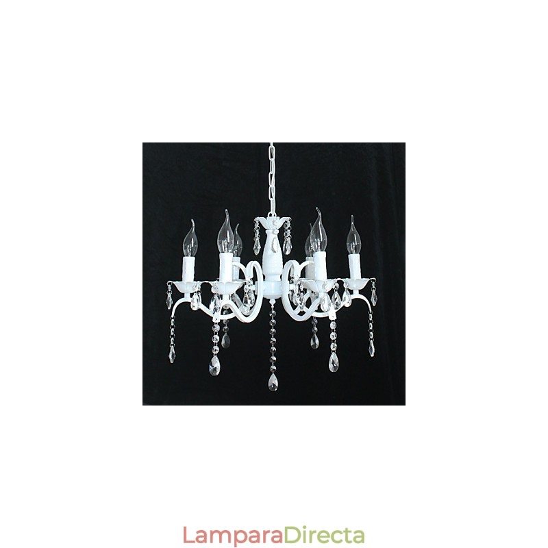 Lámpara de araña moderna de cristal estilo mini vela de hierro