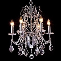 Lámpara de araña de metal y cristal, moderna, contemporánea, tradicional, clásica, campestre, cromada.