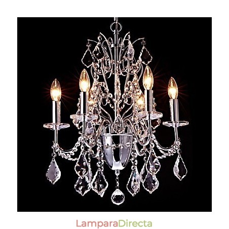 Lámpara de araña de metal y cristal, moderna, contemporánea, tradicional, clásica, campestre, cromada. Lámpara de araña de metal y cristal, moderna, contemporánea, tradicional, clásica, campestre, cromada.