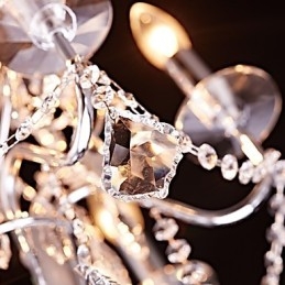 Lámpara de araña de metal y cristal, moderna, contemporánea, tradicional, clásica, campestre, cromada.