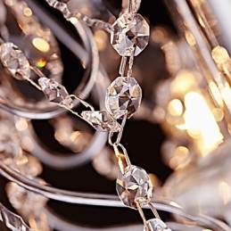 Lámpara de araña de metal y cristal, moderna, contemporánea, tradicional, clásica, campestre, cromada.