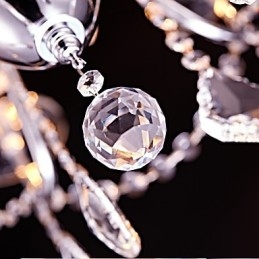 Lámpara de araña de metal y cristal, moderna, contemporánea, tradicional, clásica, campestre, cromada.