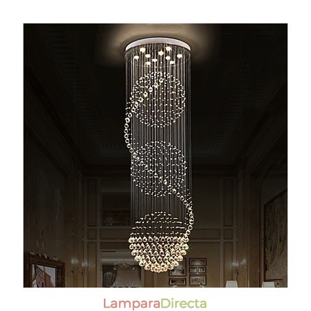 Lámpara colgante de techo de cristal moderna con forma de lágrima de lluvia de 10 luces y 2,5 metros de largo para interiores. Lámpara colgante de techo de cristal moderna con forma de lágrima de lluvia de 10 luces y 2,5 metros de largo para interiores.