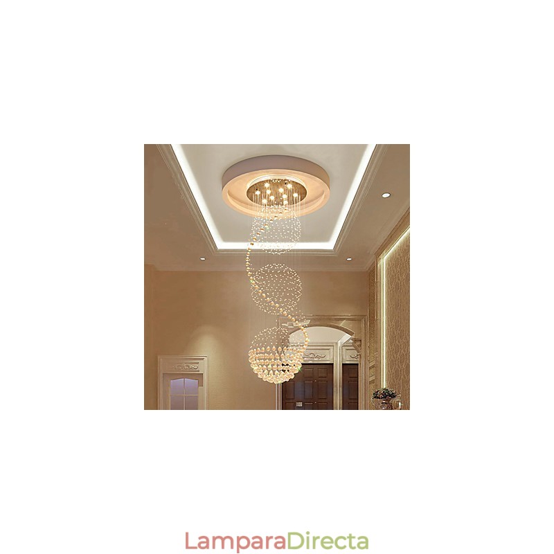 Lámpara colgante de techo de cristal moderna con forma de lágrima de lluvia de 10 luces y 2,5 metros de largo para interiores.