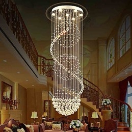 Lámpara colgante de techo de cristal moderna con forma de lágrima de lluvia de 10 luces y 2,5 metros de largo para interiores.