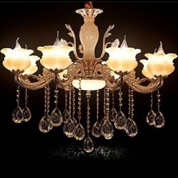 Lámpara colgante de cristal de jade