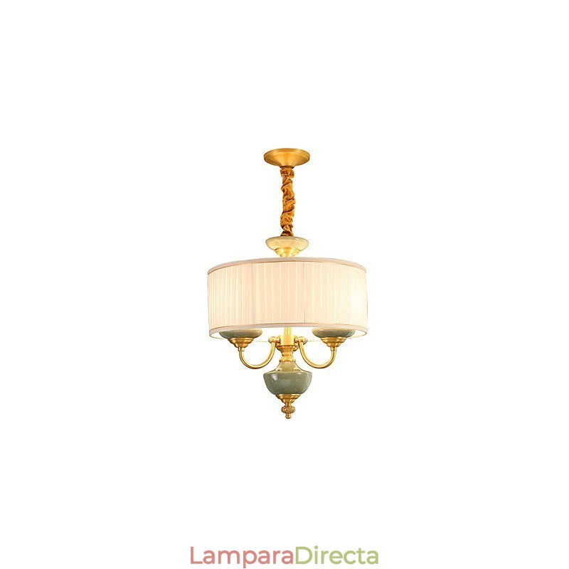 Araña de cobre, lámpara decorativa de jade