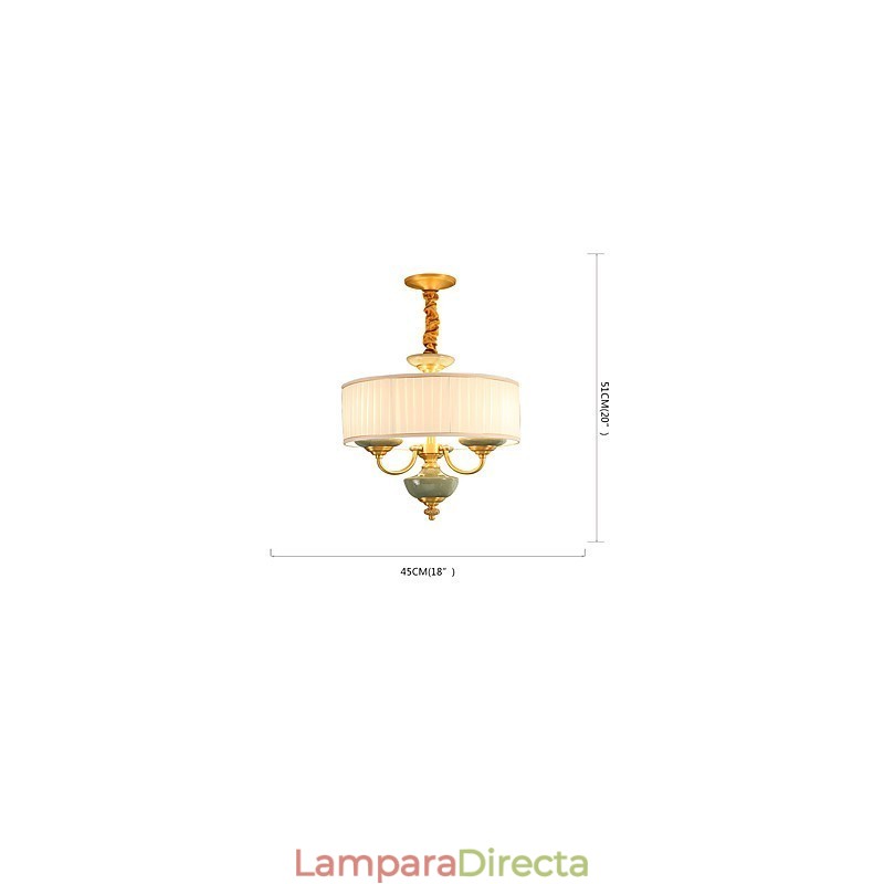 Araña de cobre, lámpara decorativa de jade