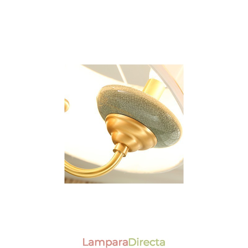 Araña de cobre, lámpara decorativa de jade