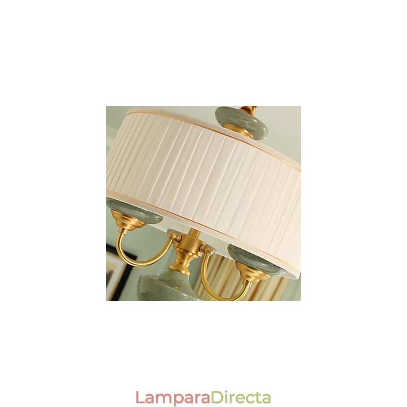 Araña de cobre, lámpara decorativa de jade