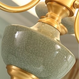 Araña de cobre, lámpara decorativa de jade