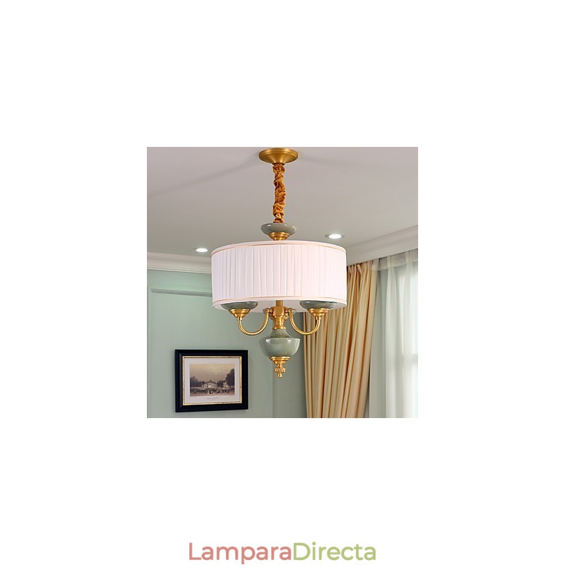 Araña de cobre, lámpara decorativa de jade