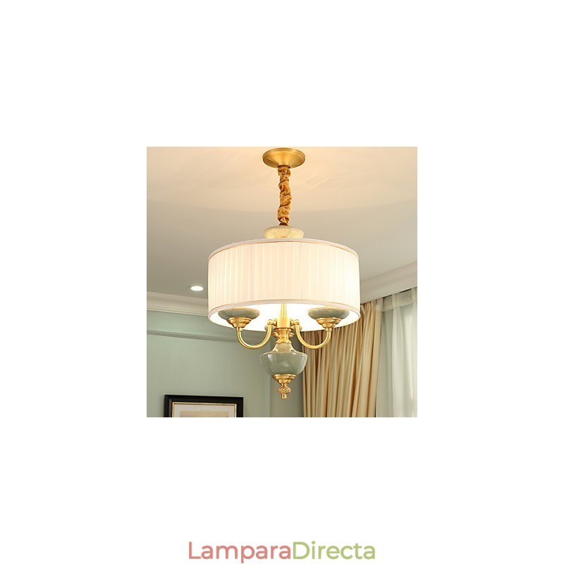 Araña de cobre, lámpara decorativa de jade