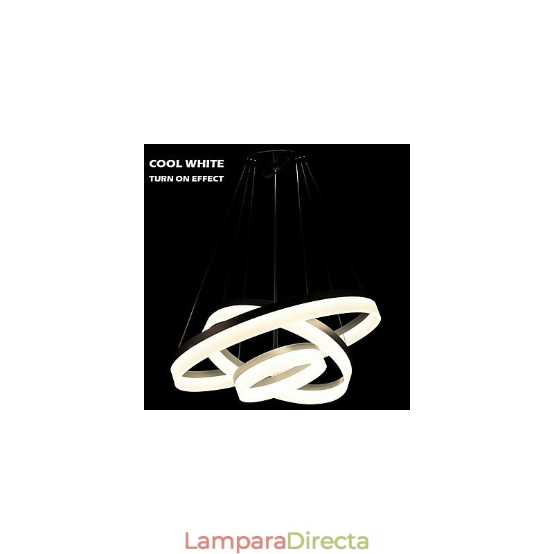 Lámparas de araña redondas, modernas lámparas acrílicas, lujosas lámparas de techo de tres anillos.