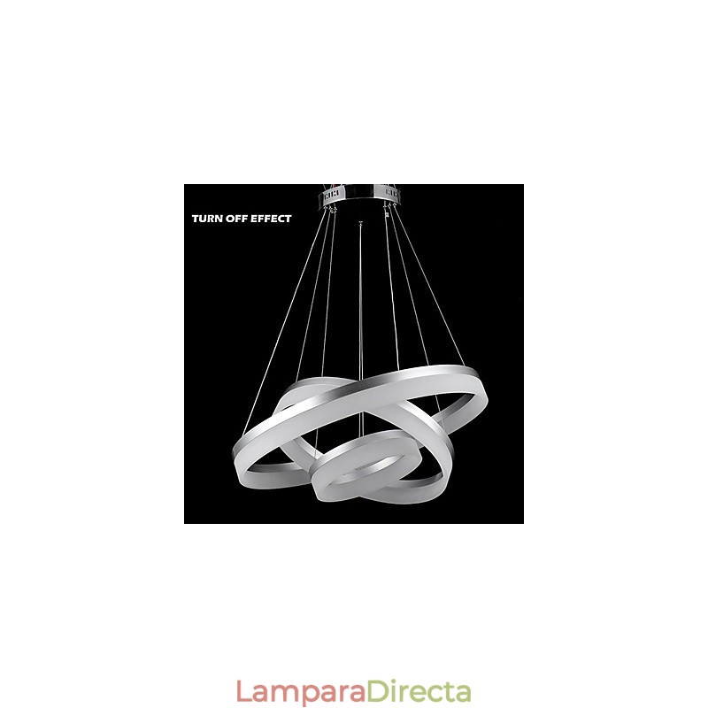 Lámparas de araña redondas, modernas lámparas acrílicas, lujosas lámparas de techo de tres anillos.