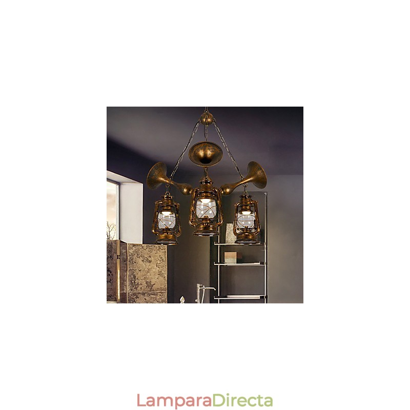 Lámpara de araña de metal con diseño de globo terráqueo estilo rústico vintage retro para diseñadores de estilo mini