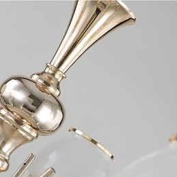 Lámpara de araña de cristal de metal con acabado galvanizado moderno y contemporáneo.