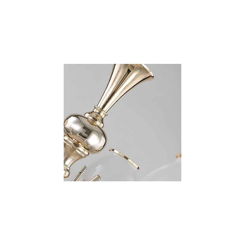 Lámpara de araña de cristal de metal con acabado galvanizado moderno y contemporáneo.