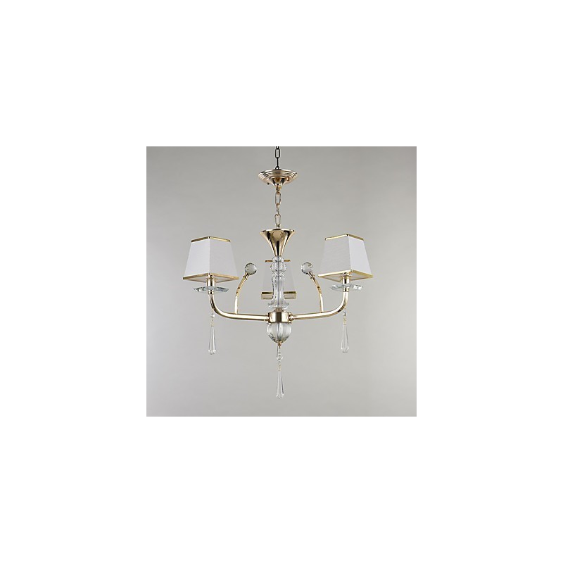 Lámpara de araña de cristal de metal con acabado galvanizado moderno y contemporáneo.
