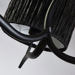 Lámpara de araña clásica tradicional de 3 luces con pantalla de tela sencilla