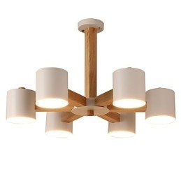 Lámpara de araña de 6 luces, moderna, contemporánea, tradicional, clásica, vintage, estilo campestre, de madera.