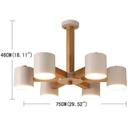Lámpara de araña de 6 luces, moderna, contemporánea, tradicional, clásica, vintage, estilo campestre, de madera.