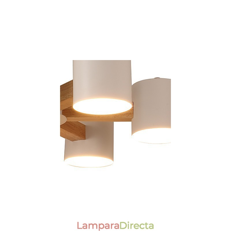 Lámpara de araña de 6 luces, moderna, contemporánea, tradicional, clásica, vintage, estilo campestre, de madera.