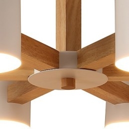 Lámpara de araña de 6 luces, moderna, contemporánea, tradicional, clásica, vintage, estilo campestre, de madera.