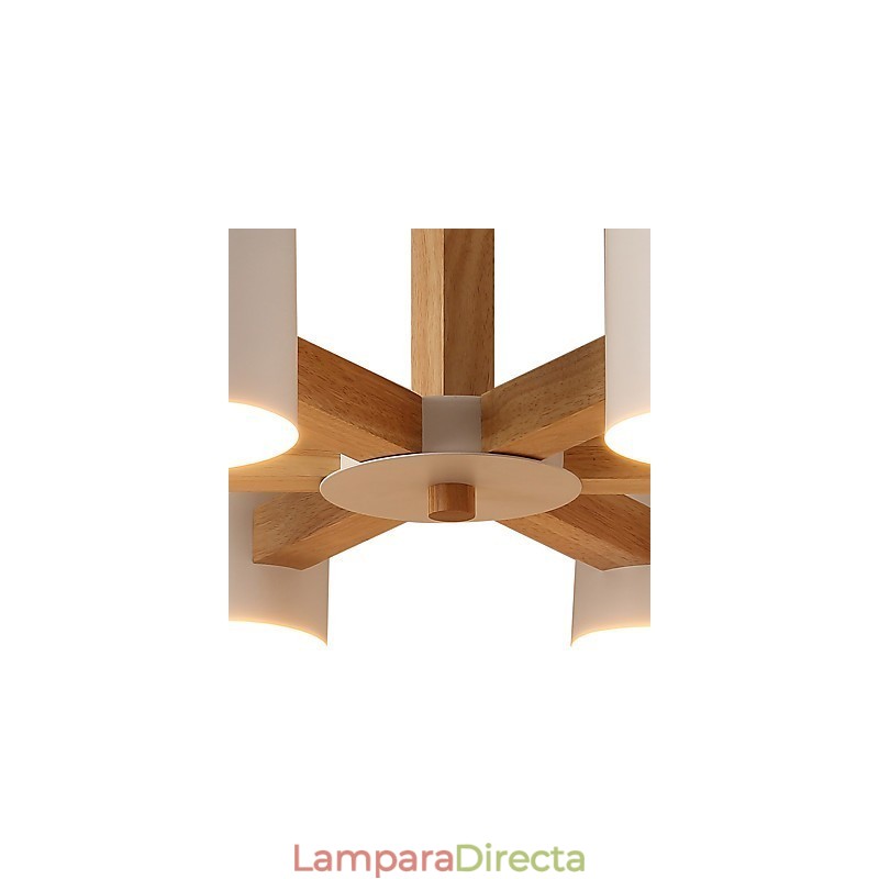Lámpara de araña de 6 luces, moderna, contemporánea, tradicional, clásica, vintage, estilo campestre, de madera.