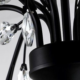 Lámpara de araña de cristal de 12 luces, moderna, contemporánea, tradicional, clásica, vintage, retro, estilo campestre, con pintura característica.