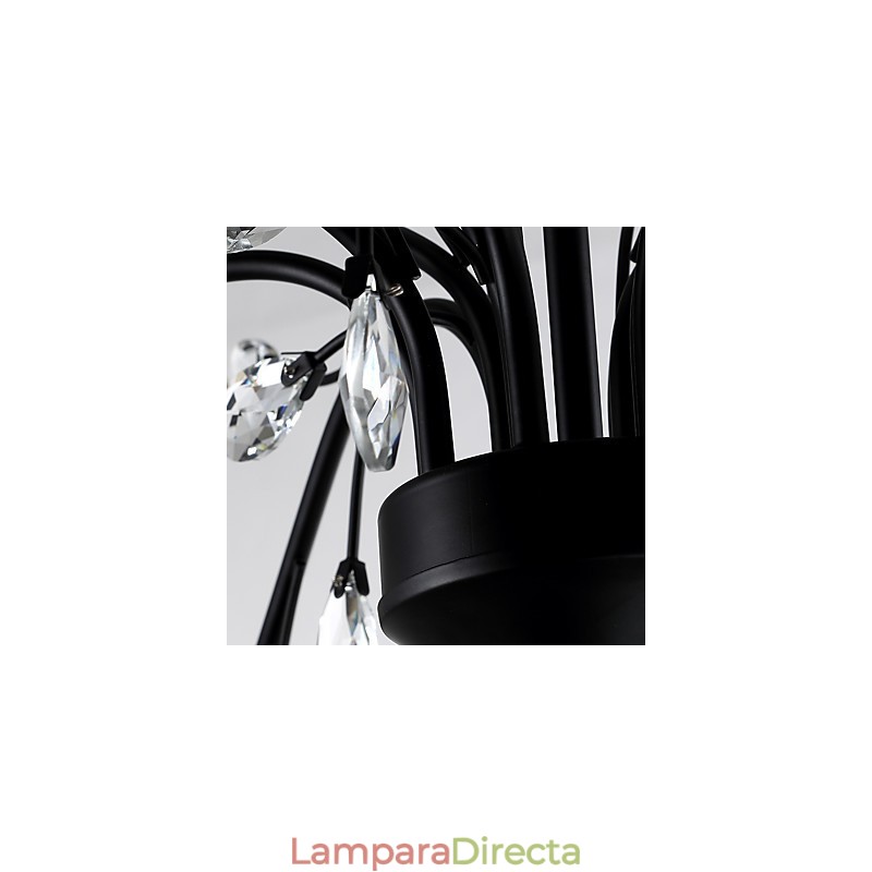 Lámpara de araña de cristal de 12 luces, moderna, contemporánea, tradicional, clásica, vintage, retro, estilo campestre, con pintura característica.