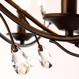 Lámpara de araña de cristal de 12 luces, moderna, contemporánea, tradicional, clásica, vintage, retro, estilo campestre, con pintura característica.