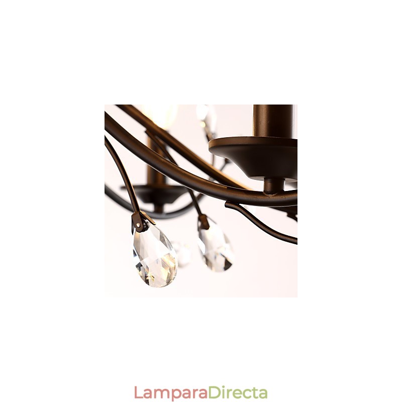 Lámpara de araña de cristal de 12 luces, moderna, contemporánea, tradicional, clásica, vintage, retro, estilo campestre, con pintura característica.