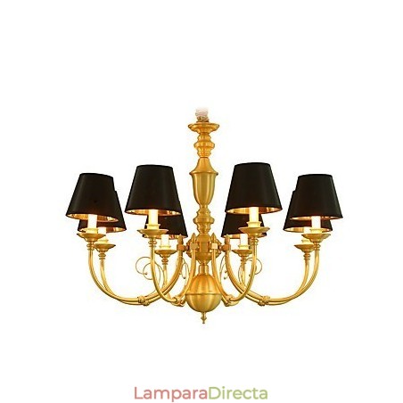 Lámpara de araña tradicional clásica de latón estilo campestre, estilo mini, de metal, con 8 bombillas. Lámpara de araña tradicional clásica de latón estilo campestre, estilo mini, de metal, con 8 bombillas.
