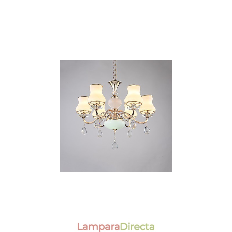 Lámpara de araña moderna contemporánea galvanizada con característica de metal de cristal