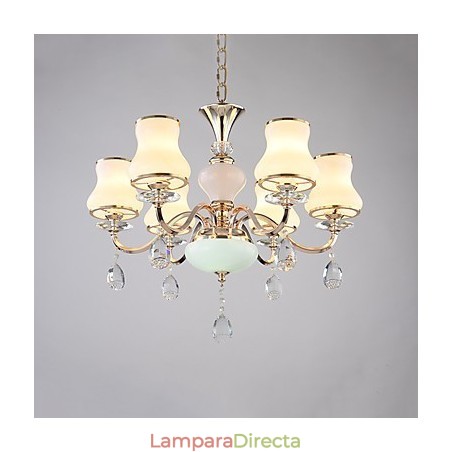 Lámpara de araña moderna contemporánea galvanizada con característica de metal de cristal Lámpara de araña moderna contemporánea galvanizada con característica de metal de cristal