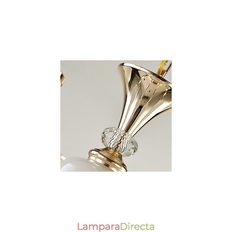 Lámpara de araña moderna contemporánea galvanizada con característica de metal de cristal