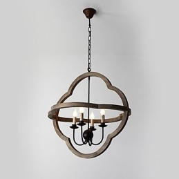 Lámpara colgante vintage de metal estilo americano industrial estilo loft con pintura de madera en color para decorar interiores.