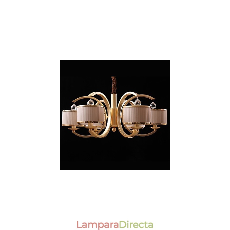 Lámpara de araña moderna contemporánea de metal y bronce