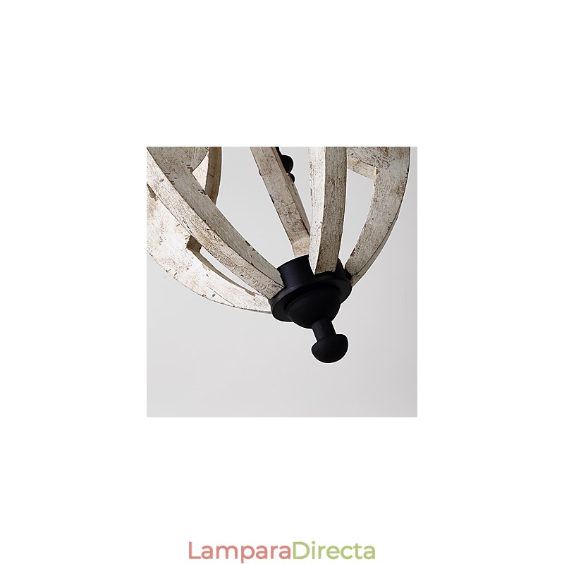 Lámpara colgante decorativa de madera de bambú estilo mini con pintura vintage