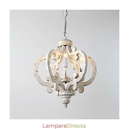 Lámpara colgante decorativa de madera de bambú estilo mini con pintura vintage Lámpara colgante decorativa de madera de bambú estilo mini con pintura vintage