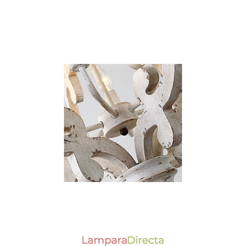 Lámpara colgante decorativa de madera de bambú estilo mini con pintura vintage