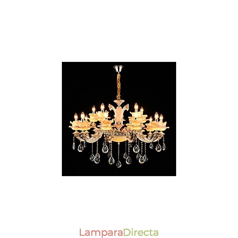 Lámpara colgante de aleación de zinc con cristal, estilo mini, de metal, para interiores y tiendas, 15 bombillas.