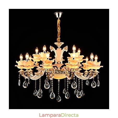 Lámpara colgante de aleación de zinc con cristal, estilo mini, de metal, para interiores y tiendas, 15 bombillas. Lámpara colgante de aleación de zinc con cristal, estilo mini, de metal, para interiores y tiendas, 15 bombillas.