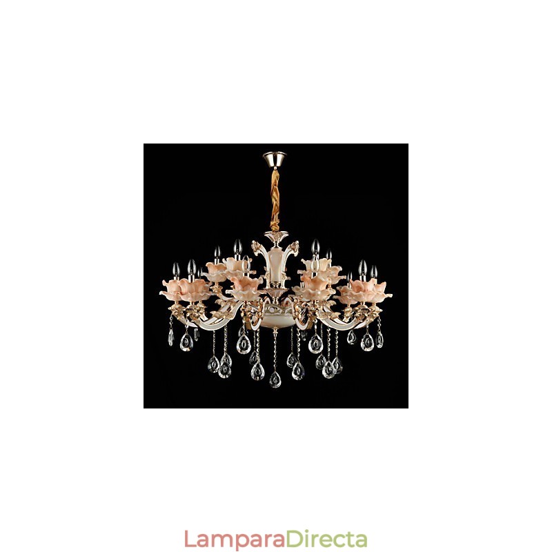 Lámpara colgante de aleación de zinc con cristal, estilo mini, de metal, para interiores y tiendas, 15 bombillas.